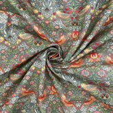 Tissu imprimé numériquement Crafty Cottons, 100 % coton, 140 cm de large, Strawberry Thief, par Crafty Cottons - Rose et gris